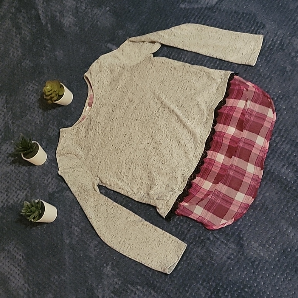 XHILARATION GIRLS LONG SLEEVES BLOUSE